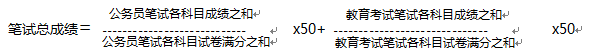 笔试总成绩计算方法